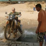 Loading the DRZ onto a boat