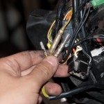 These are the wires that you have to disconnect so that the bike will happily start without checking for the clutch to be engaged.
