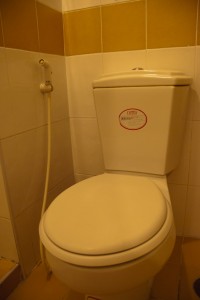 Western style Thai bathroom with bum gun