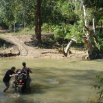 I'm spotting dean across the first water crossing.