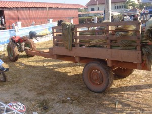 Tractor full of brooms