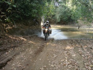 Dean flying through one of the many rivers in Laos