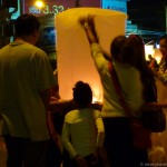 There was a diversity of people launching lanterns and joining in the celebration