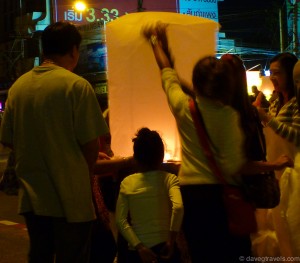 There was a diversity of people launching lanterns and joining in the celebration